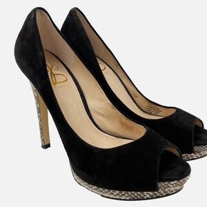 Joan & David Black Leather Dadelsa Pumps - EUC